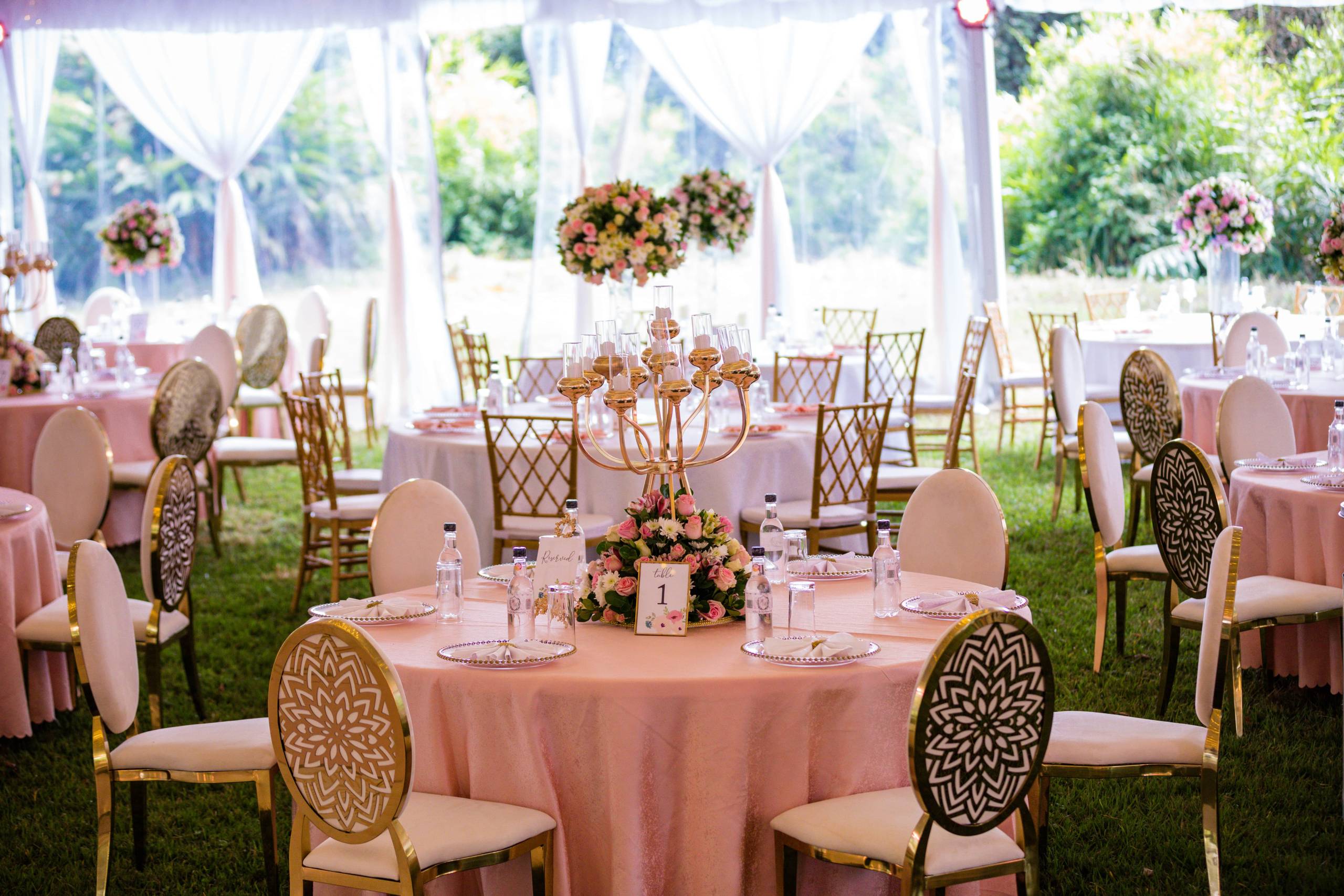 Chairs And Table With Covering